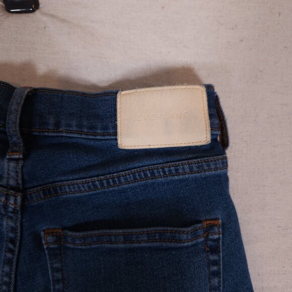 Everlane Vintage Skinny Jeans Womens 25 Regular Blue Button Fly Raw Hem Minimali - Picture 12 of 15